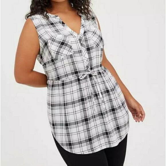 Torrid Plaid Emma Challis Top Sz 5X - Picture 1 of 9